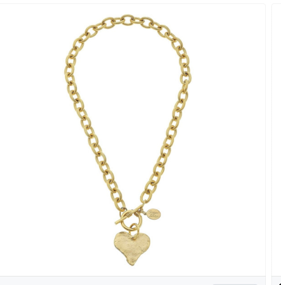 16" Susan Shaw Heart toggle necklace