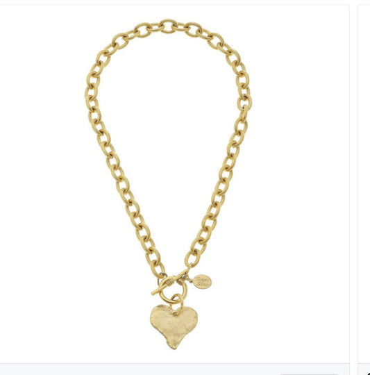 16" Susan Shaw Heart toggle necklace