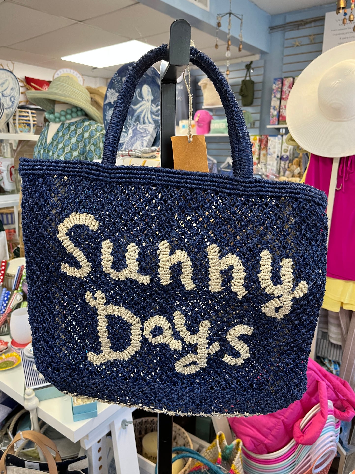Small Size Beach Days Jute beach bag