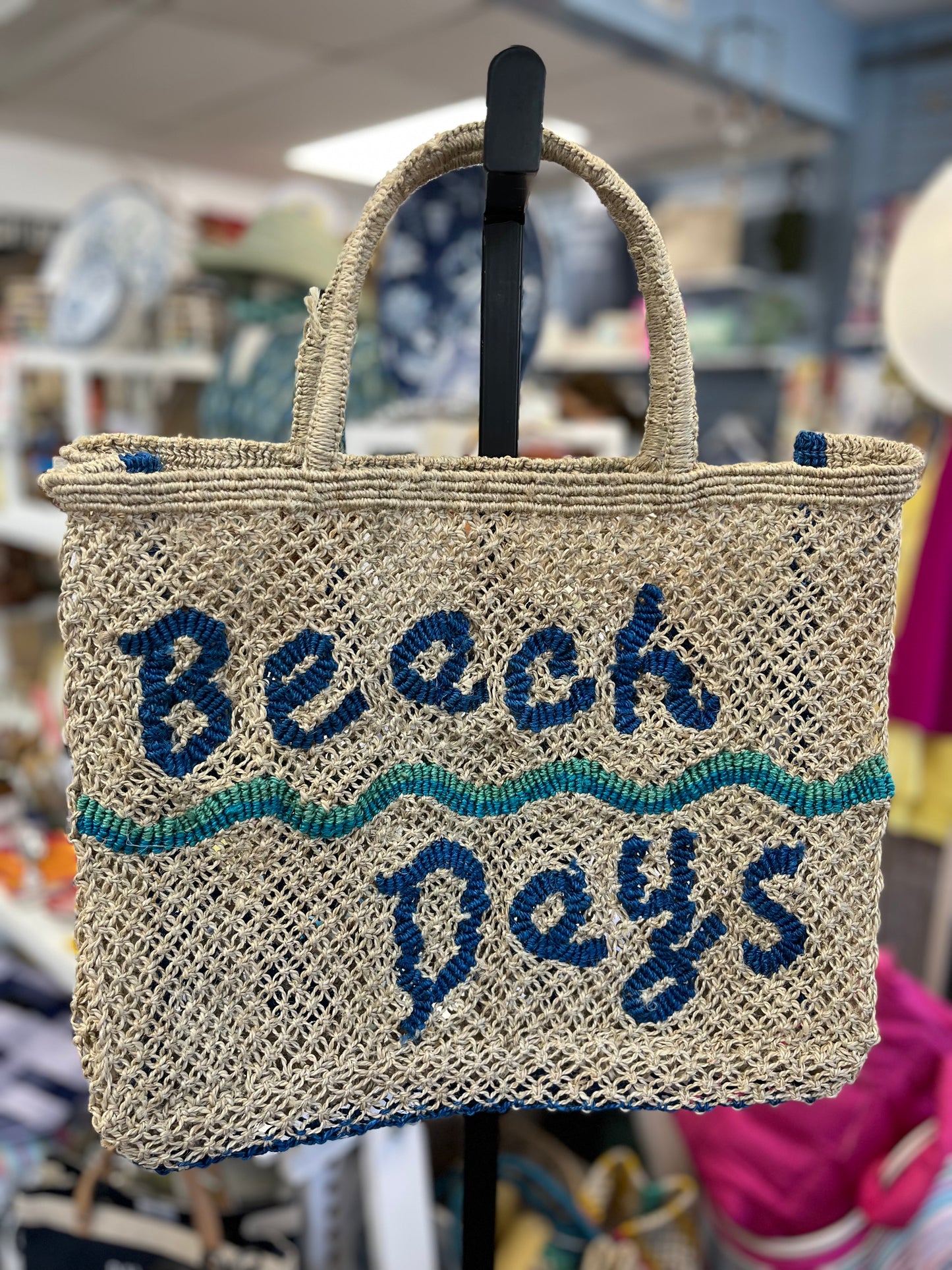 Small Size  Beach Days  Jute beach bag